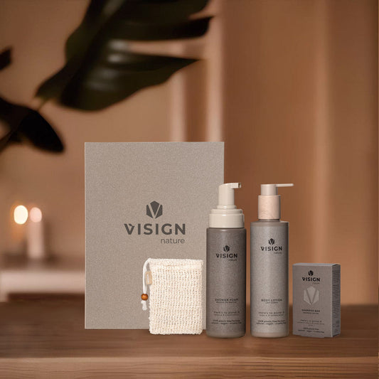 Gift Box Shower Foam + Body Lotion + Shampoo Bar + Solid Bar Bag | There's no planet B