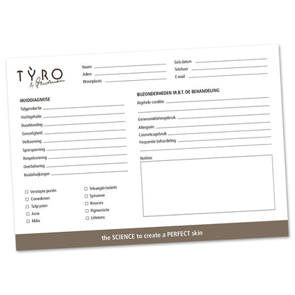 TYRO Huidanalyse kaarten (25 stuks)