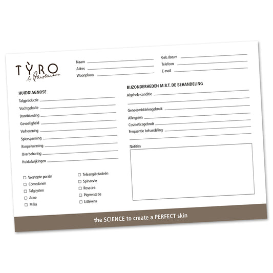 TYRO Huidanalyse kaarten (25 stuks)